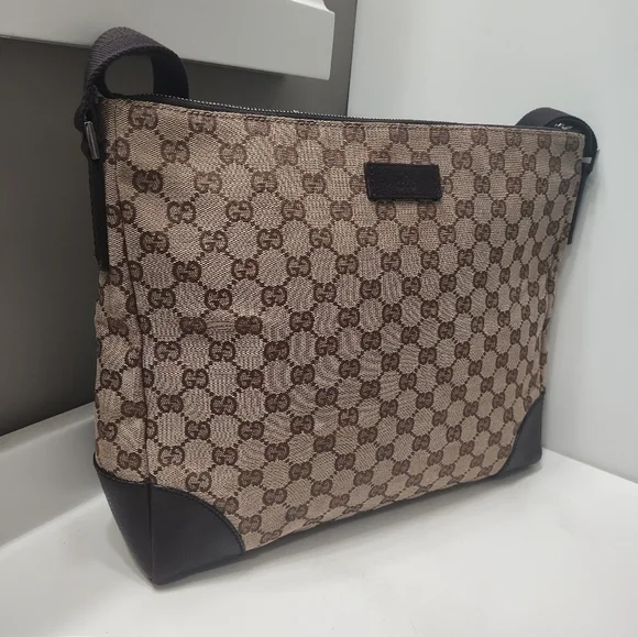 🥰 Vintage Y2K Gucci Joy Signature GG Monogram Logo Zip Top Crossbody Bag, Mint! - Picture 7 of 16